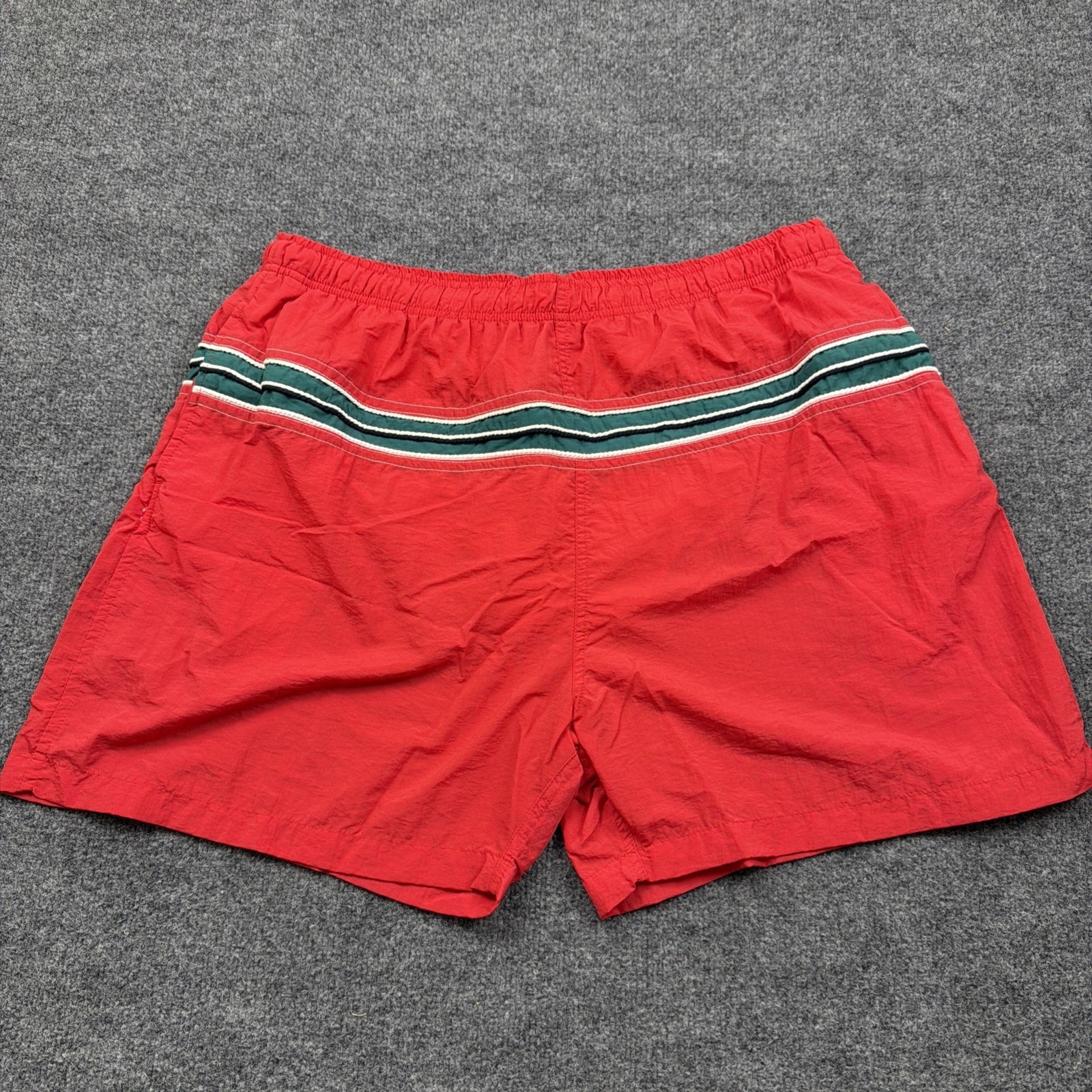 Vtg Le Tigre American Sportswear Drawstring Red Lined Swim Trunks Sz Xl Nylon